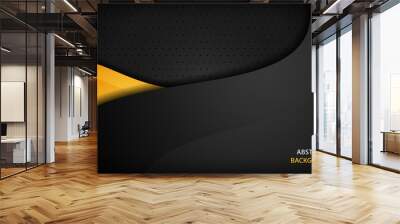 Black and orange corporate background. Texture with dark metal pattern. Vector illustration. Wall mural