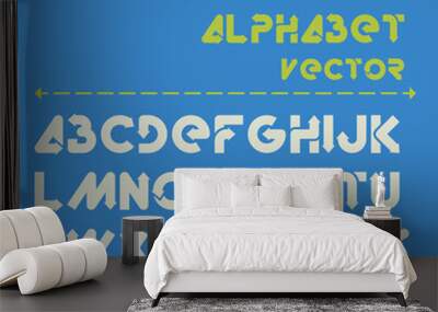 Creativel font from arrows. Collection of letters, numbers and punctuation marks. Wall mural