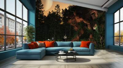 Lost and found - battle droid in the forest Wall mural