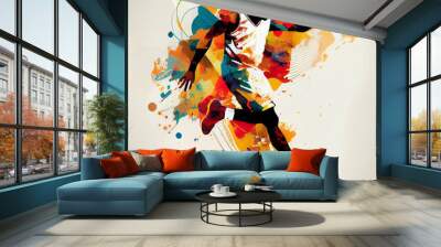 Basketball player illustration character in abstract style Wall mural