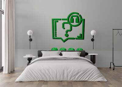 3D illustration of chat graphics and text made by metallic dice letters for the related meanings of the concept and presentations. icon and communication Wall mural