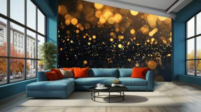 Abstract Golden Glitter and Bokeh Background Wall mural