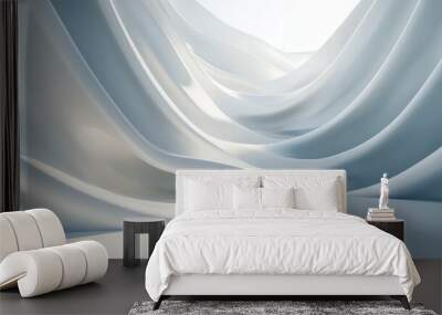 Abstract White Curved Lines Background Wall mural