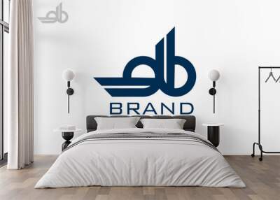 b and d letters combined engagement finance infinity sign simple modern logo Wall mural