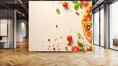 captivating pizza advertising banner background with copy space for text Wall mural