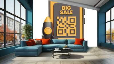 e commerce onlineshop 3D icon and illustration Wall mural