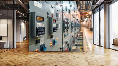 electricity management switchgear at power plant Wall mural