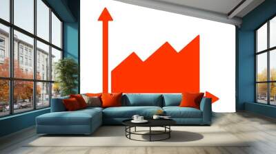 Growing business chart icon. Profit or money growth graph icon. Wall mural