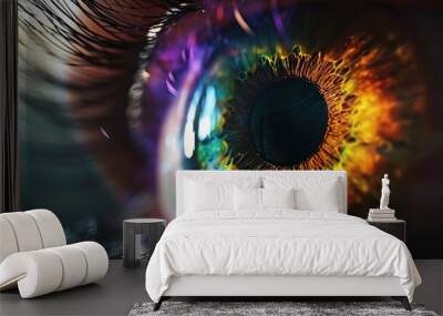 Human Multicolored Iris of the Eye Animation Wall mural