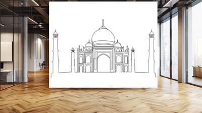 india taj mahal old historical building line art Wall mural