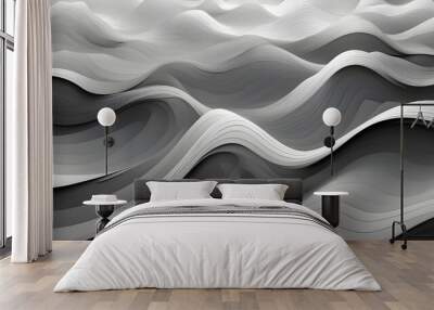 Abstract grey wave background poster with dynamic. technology network Vector illustration. Wall mural