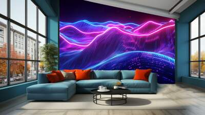 modern wallpaper with colorful light waves, futuristic business background  Wall mural