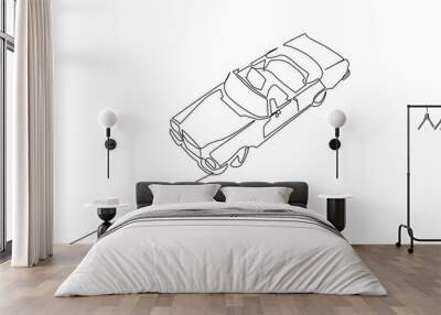 old vintage car luxury vehicle one line art design vector Wall mural