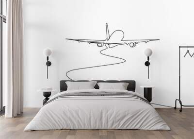 passenger plane transportation vehicle object vacation travel line art design Wall mural