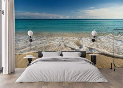 beach with ocean waves Wall mural