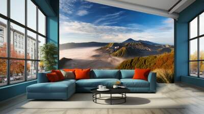 drone photo of a mountain landscape Wall mural