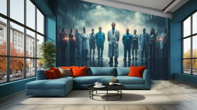 Team medical workers in a hospital Wall mural