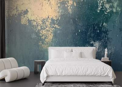 Textured blue surface with peeling paint. Wall mural