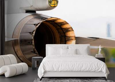 The exhaust of the  fighter jet. Jet plane nozzle Wall mural