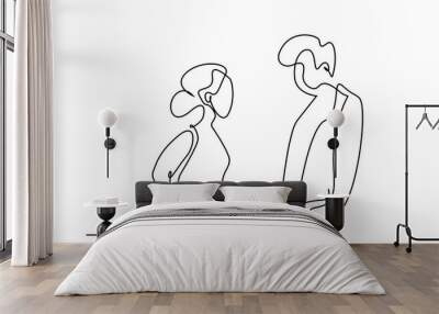 woman man couple fighting arguing Wall mural