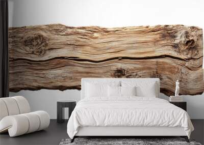 wooden board isolated on transparent background, wood plank cutout  Wall mural