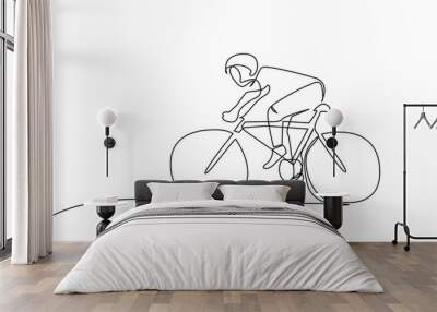 young person human bike activity sport ride lifestyle line art Wall mural