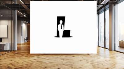 letter L and business man vector logo illustration Wall mural