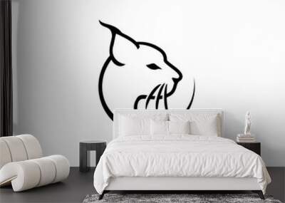 lynx head logo icon vector illustration Wall mural