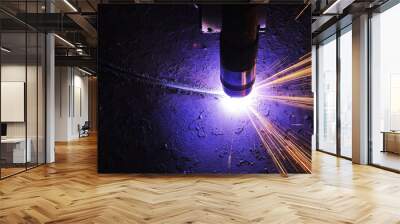 metal cutting process using plasma cutting machine Wall mural