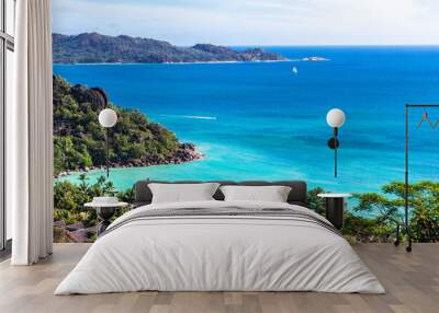 Amazing island of Seychelles in tropical paradise Wall mural