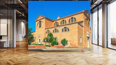 Cathedral Santa Maria Assunta Duomo Roman catholic church in Chioggia town historical centre, blue sky background in summer day, Veneto Region, Northern Italy Wall mural