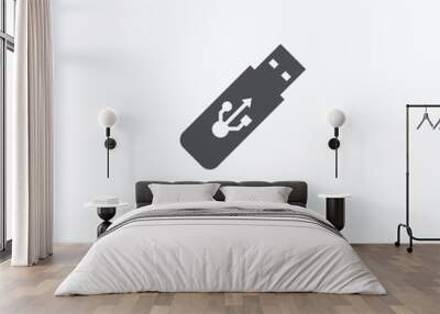 USB Icon. USB flash drive. Vector illustration on a light backgr Wall mural