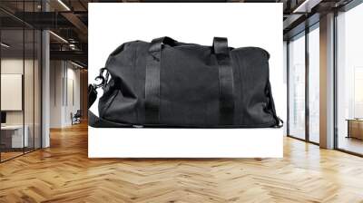 black travel bag isolated on white background. Travel concept. Wall mural