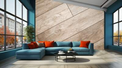 Light laminate floor texture top view. Wall mural