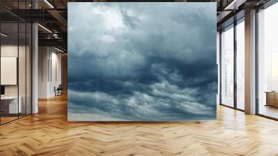 Storm clouds with contrast between dark gray and white that threaten a heavy rain. copy space Wall mural