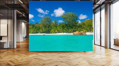 Shoreline of the Praslin island in Seychelles Wall mural