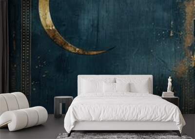 A blue book with a gold moon on the cover Wall mural