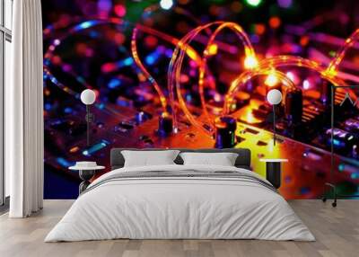 a close up of a electronic device with lights Wall mural