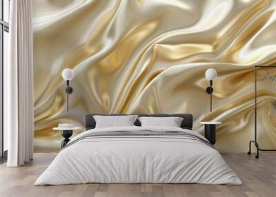 A gold fabric with a wave pattern Wall mural