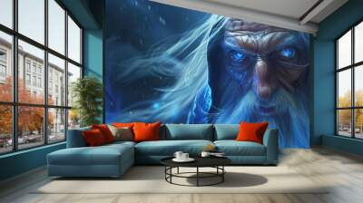 a man with long white hair and a beard Wall mural