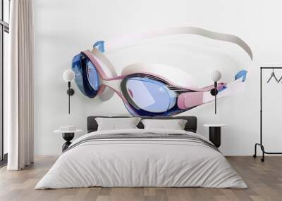 a pair of goggles with a pink and blue frame Wall mural