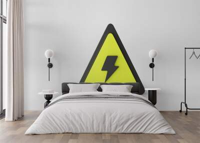 Dangerous triangle sign 3d render. Wall mural