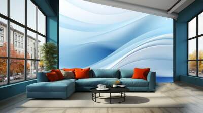 Soft Blue Waves Looping Animated Background Wall mural