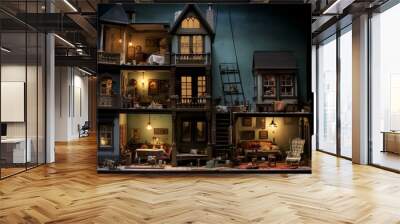 Whispers of the Dollhouse A Hauntingly Beautiful Scene Wall mural