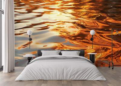 Golden peach fuzz 2024 sunlight s reflection on rippling water creates a captivating tapestry Wall mural