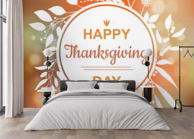 Happy Thanksgiving card design Wall mural