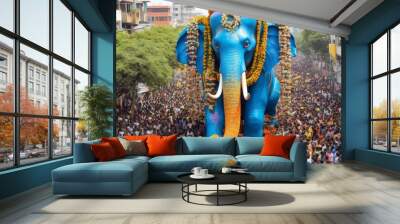 elephant Ganesha on parade Wall mural