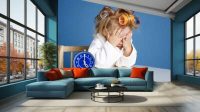 cute little girl on morning Wall mural