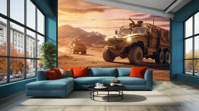 military vehicle. Generative AI Wall mural