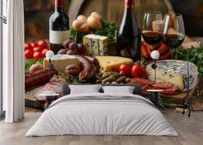 still life with food and wine Wall mural